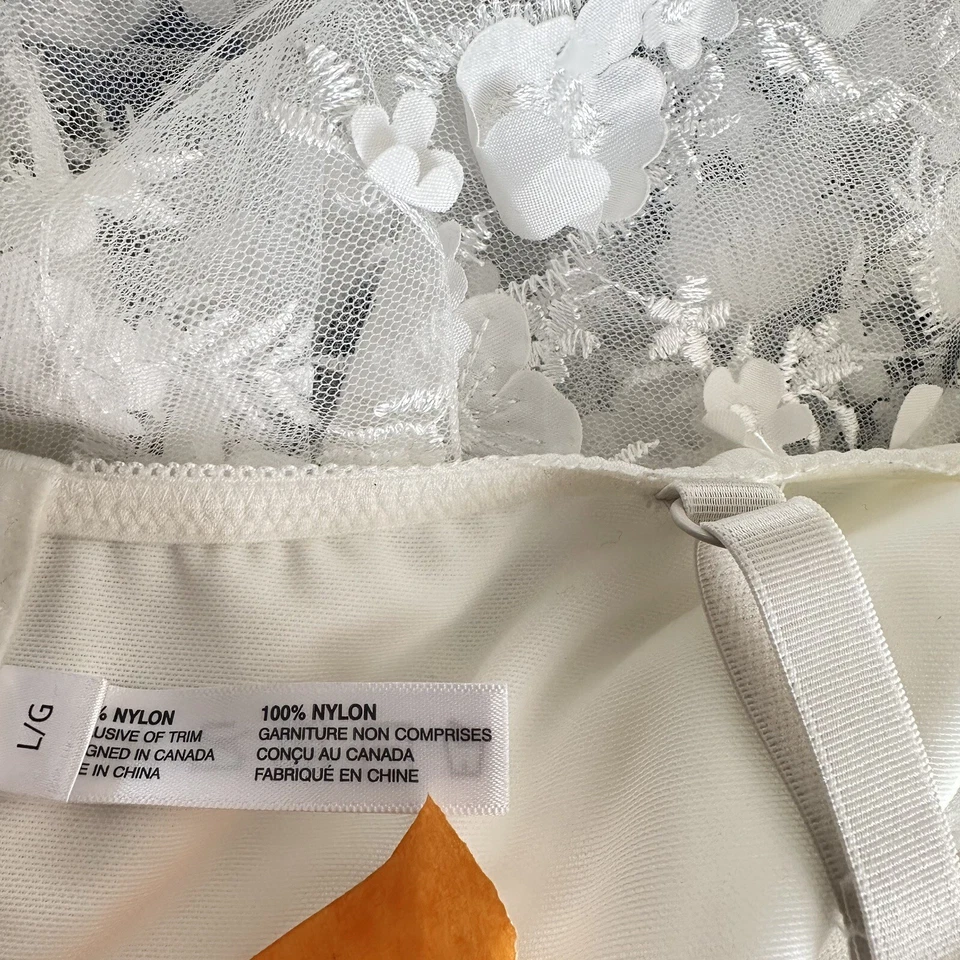 Кокетка 2 шт. женщин с белым кружевом Кокетливый бюстгальтер Chemise белье L новый - Изображение 3 из 4