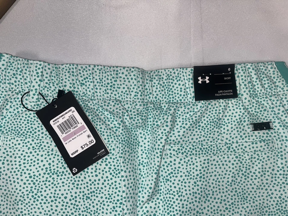 Pantalón corto de golf Under Armour para mujer UA Links verde menta bolsillos 1370130 talla 6 $75 Foto 3 de 4