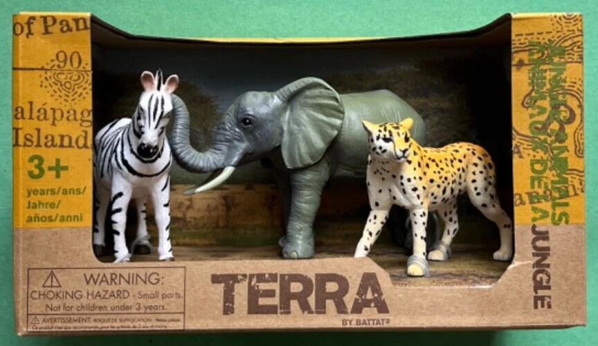 Terra by Battat – 4 Pcs Cheetah Toys Family Set - Plastic Cheetah Figurines  – Realistic Zoo Animals – Collectible Safari Animals Figures for Kids 3+