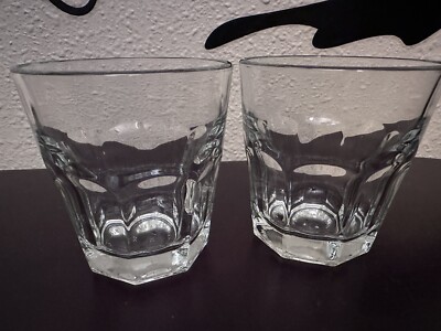 LIBBEY DURATUFF Whiskey Glasses Set Of 2   Pre Owned  Excellent Condition  L@@K 