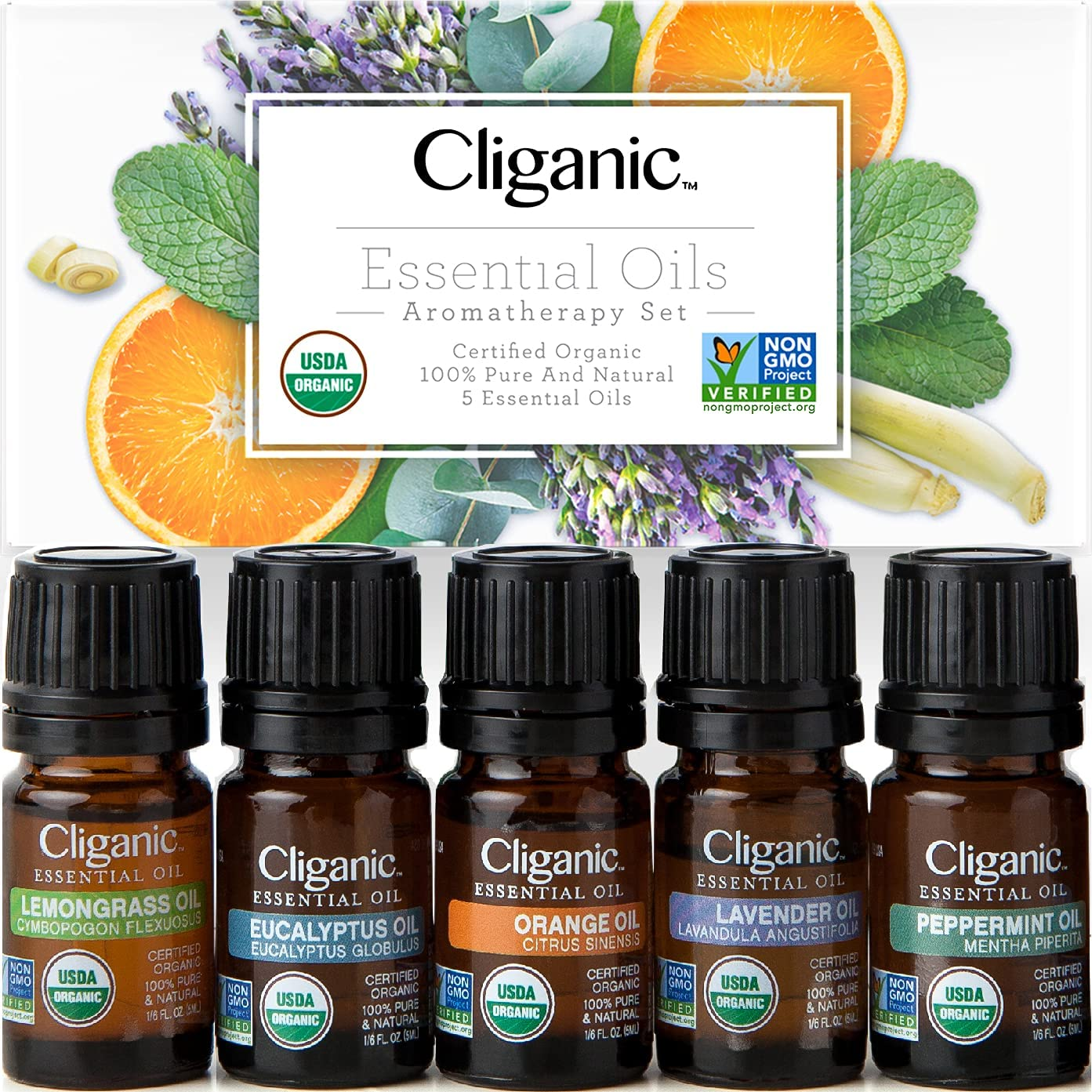 Organic Essential Oils Set (Top 5) - 100% Pure Natural - Aromatherapy, Candle Ma