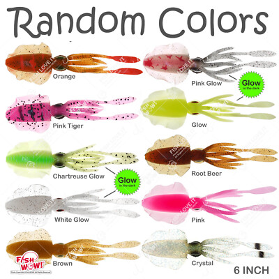 10pcs Random Colors 6 inch Fishing Chase Squid Skirt Real-like Octopus lure bait