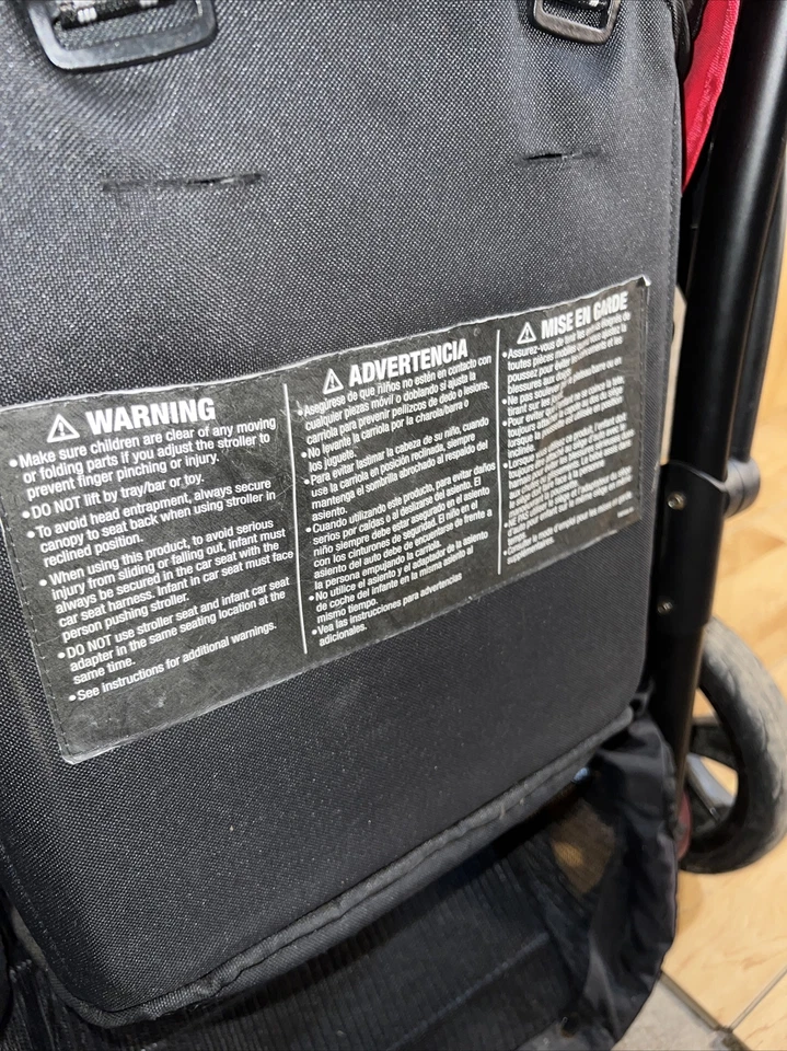 Cochecito de bebé y niño pequeño doble tándem Contours Options rojo Foto 2 de 4