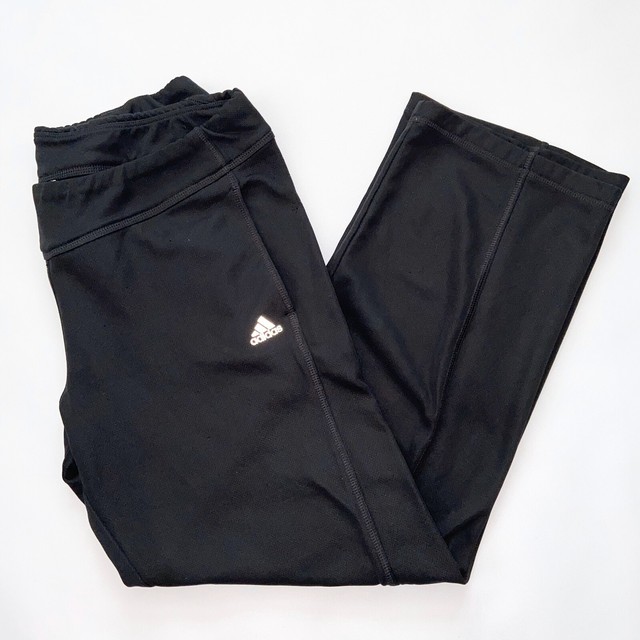 Adidas Womens Pants Cotton Fleece 3 Stripe Bottom Straight Legs Black Large | eBay