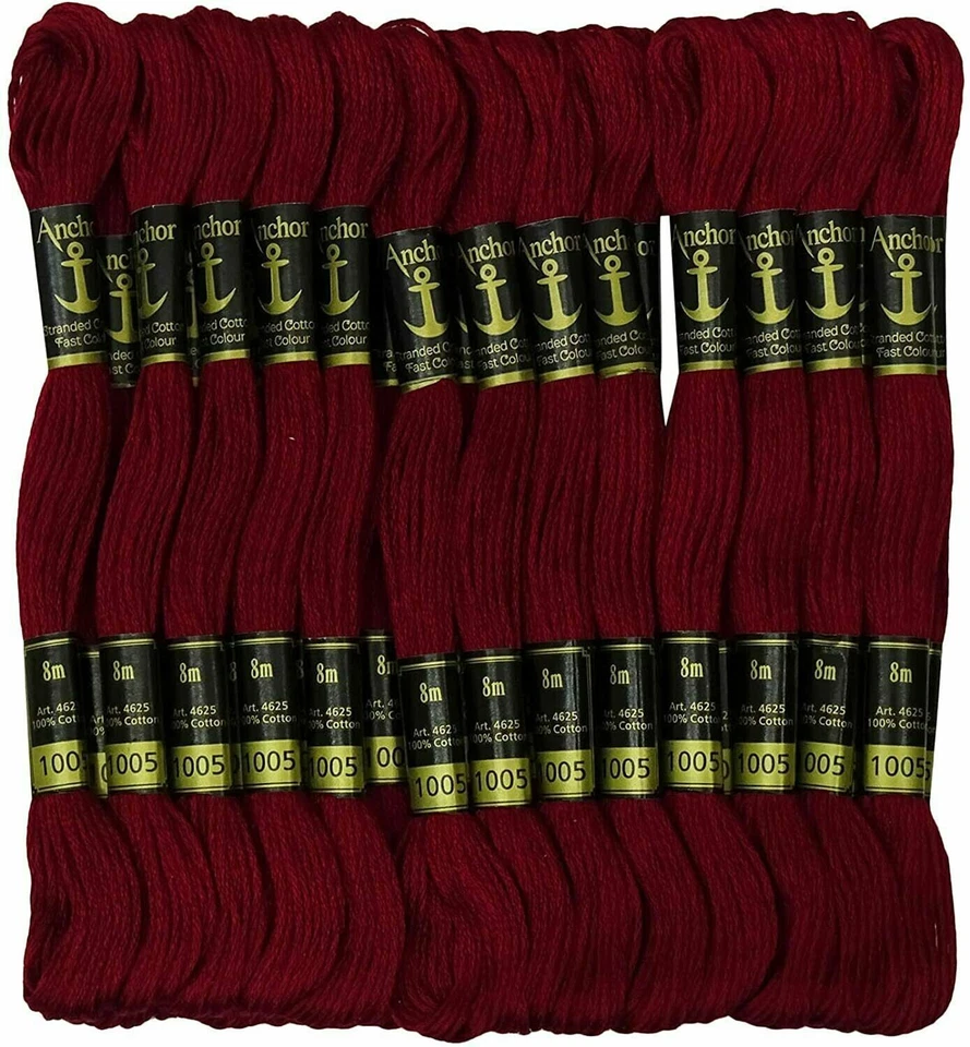 Anchor Cotton Thread Stranded Floss Hand Embroidery Threads Cross Stitch Maroon - Image 3 of 4