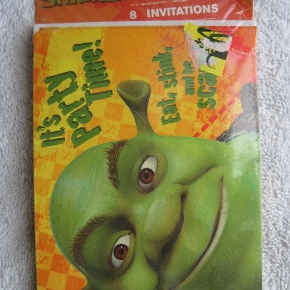 Shrek Hallmark Invitaciones ¡Es hora de fiesta! Cumpleaños Eat, Stink, & Be Scary 2004 Foto 3 de 4