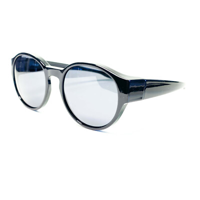 Überbrille über Brille Coverbrille Sun-Cover schwarz rund Damen Sonnenbrille Neu