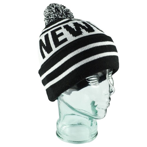 Newcastle Bobble Hat Black & White Adult Size Football Gift Souvenir