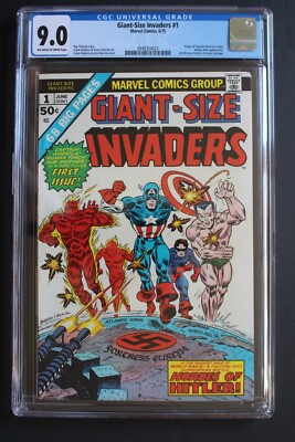 GIANT-SIZE INVADERS #1 1st True Team 1975 1st MASTER MAN Origin CA Namor CGC 9.0