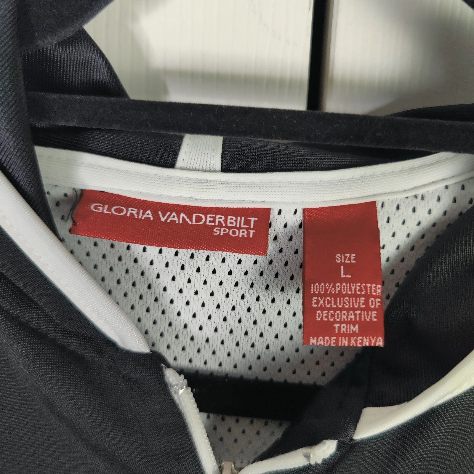 VETEMENTS Felpa con cappuccio GLORIA VANDERBILT nera donna giacca sportiva taglia large cerniera intera