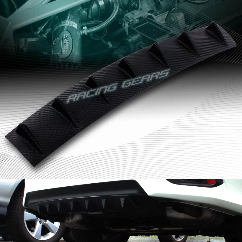 34" x 6" TIBURÓN 7 ALETAS ASPECTO CARBONO CARROCERÍA TRASERA ALERÓN INFERIOR DIFUSOR LABIO UNIVERSAL Foto 4 de 4