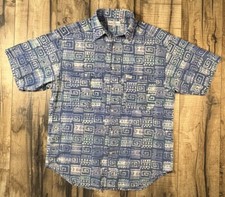 Vintage GUESS Georges Marciano USA Made Small Abstract Short Sleeve Button Up .