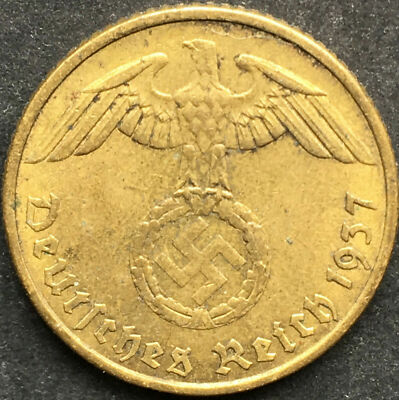 #ad #ad Rare WW2 German 5 Reichspfennig Brass Coin Historical WW2 Authentic Artifact $12.95