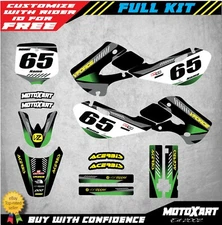 Full Custom decal Kit TAG style to fit Kawasaki KX 65  / 2000 - 2020 stickers