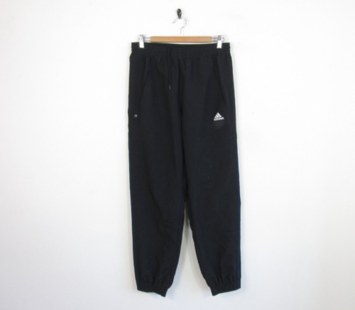 Mens Adidas Essential Tracksuit Bottoms Black Cuffed Sport Joggers | M W30" L32" - Picture 1 of 7
