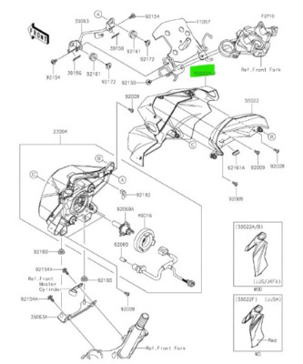 Kawasaki Z125 PRO BR125JJS Head Lamp Lower Cover Head Lamp Gray+