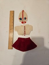 Vintage Dress And Knitted Sweater Set For Baby Doll