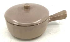 Vtg La Solana Clay Pottery Pink 7" Individual Serving Casserole Covered Bowl