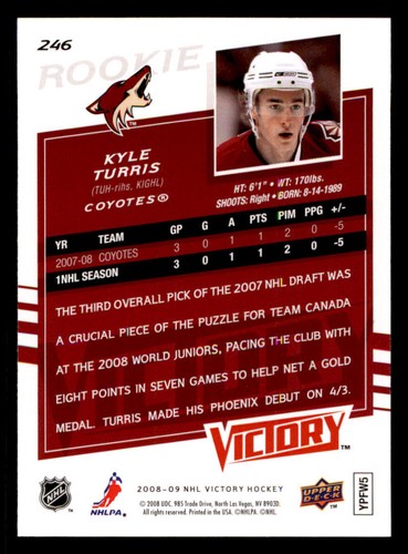 2008-09 Upper Deck Victory #246 Kyle Turris RC - Picture 2 of 2