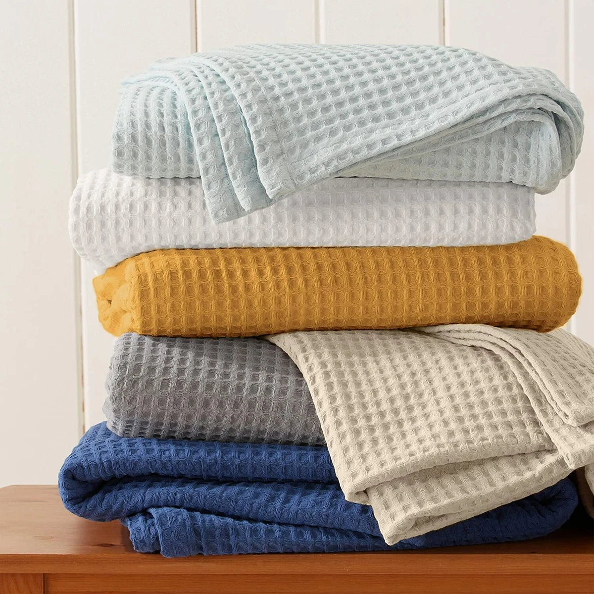 100% Cotton Waffle Weave Blanket  Mikala Collection by Great Bay Home