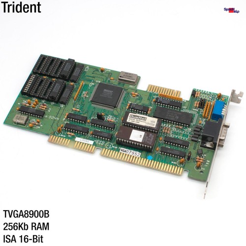 VGA 16-BIT Isa Slot Video Card Graphics Trident TVGA8900B 256KB RAM 286 386 X