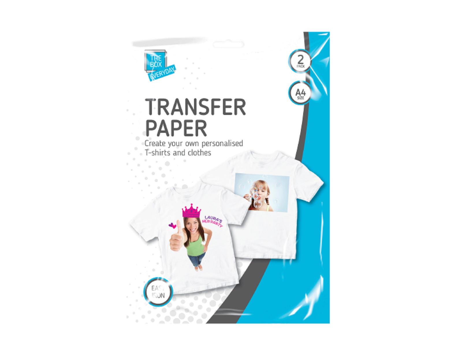A4 T Shirt Transfer Paper x2 Sheets Inkjet Iron On Print Logo Heat Press