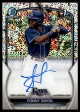 RONNY SIMON 2023 Bowman Chrome Rookie Speckle Refractor 1st Card RC Auto /299