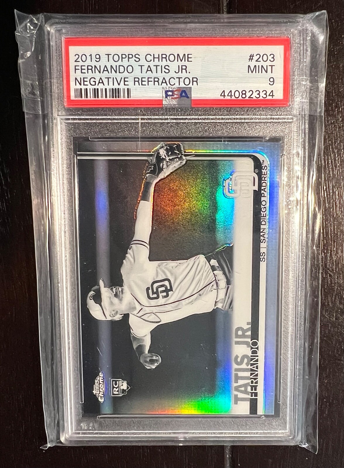 2019 Topps Chrome Fernando Tatis Jr. Negative Refractor GRADED 9/MINT Card# 203