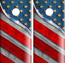American Flag Cornhole Board Wrap LAMINATED Decals Vinyl Sticker 4676