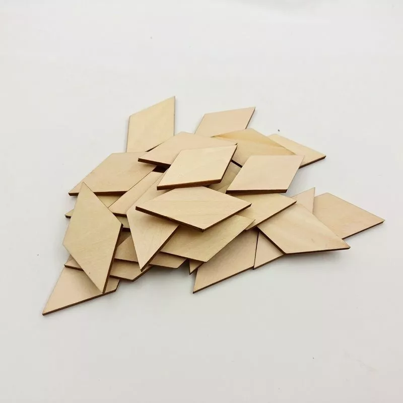 Wooden Crafting Supplies Unfinished Material Diamond Shape Use For