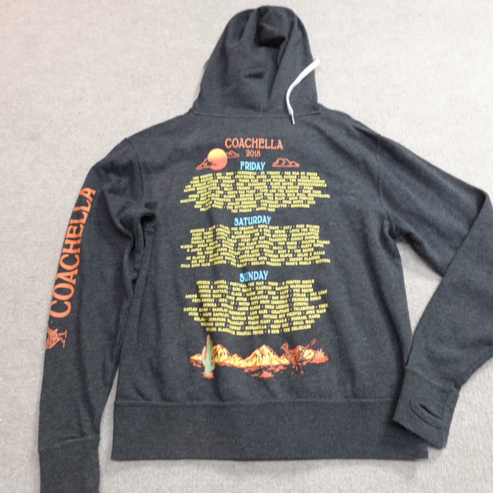 Coachella Women's Sweater Medium Gray 2018 Hoodie EMINEM BEYONCÉ WEEKND