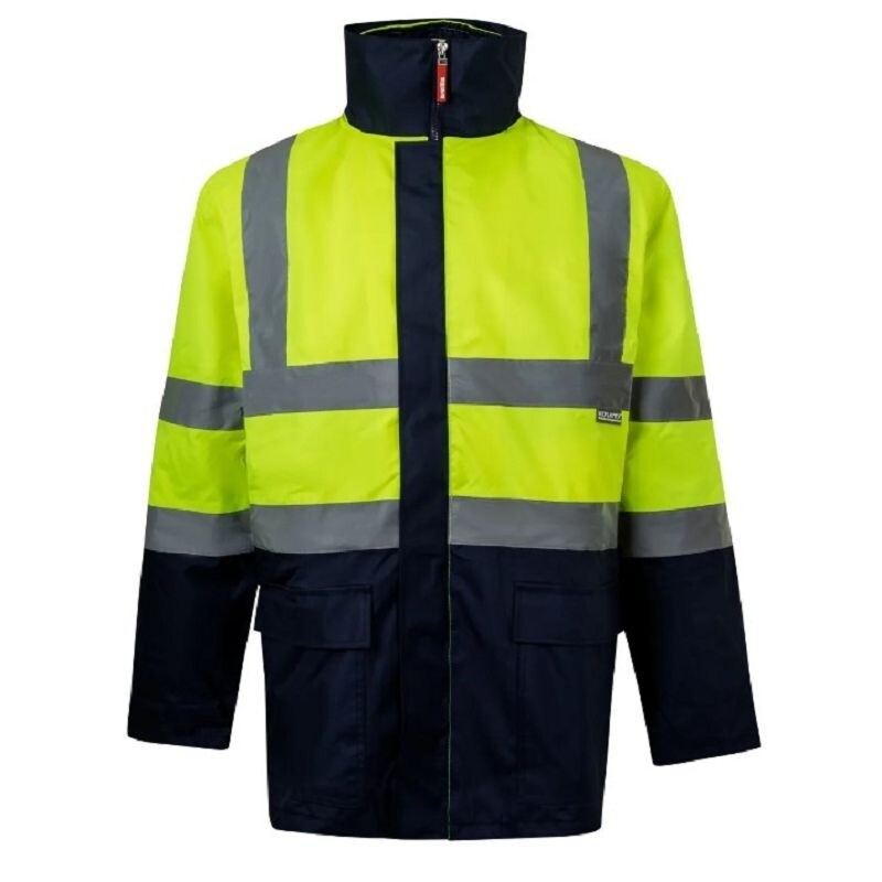 Parka 4 in 1 bicolore AV blu marino giallo fluo tg. M