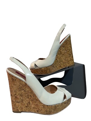 Women's Red Saks Fifth Avenue Carolee Cork Wedge Slingback