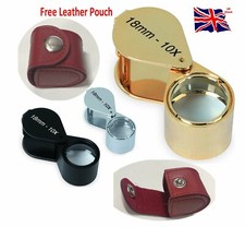 10x 18mm Jewellers Magnifying eye loupe with FREE leather pouch