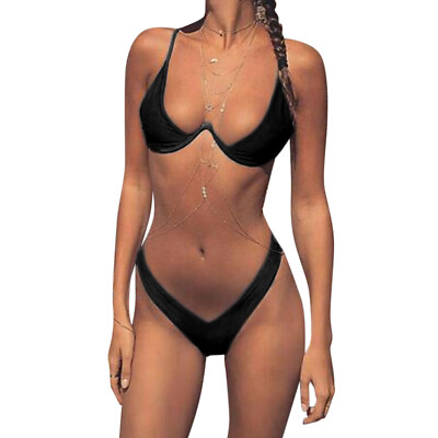 Women's Sexy Triangle Thong Bikini Set Two Piece Padded Swimsuit Bathing  Suit | eBay