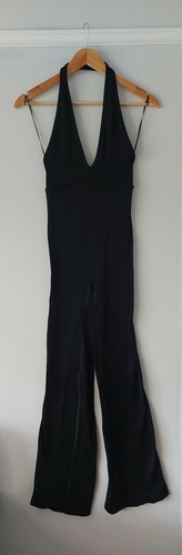 Urban Outfitters Black Ribbed Mimi Ribbed Halter Jumpsuit Size Small RRP £46 - Picture 4 of 7