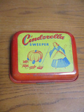 1940 s Cinderella Child s Carpet Sweeper Tin Toy Norstar NY USA - Missing Handle