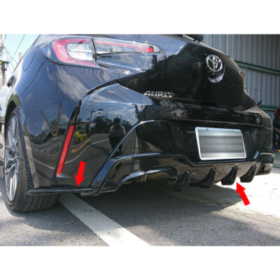 Unpainted For Toyota Corolla Auris 5DR T Rear Bumper Diffuser + Side Splitter