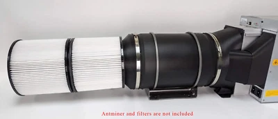 Antminer IceRiver S19 S19j XP E9 S19K Dual Filter Attachment 8" Fan Carbon Fiber