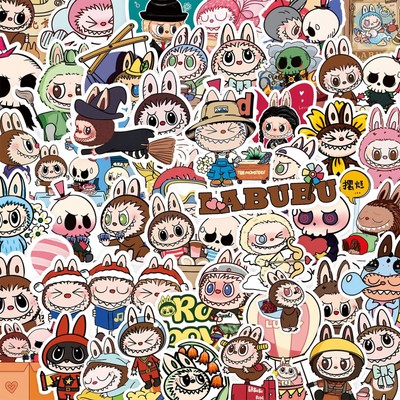 100 cartoon cute Labubu 2 cell phone bubble Mat decorative hand tent stickers