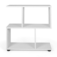 24" Geometric Bookcase Bookshelf Storage Organizer Freestanding w/Thick Foot Pad