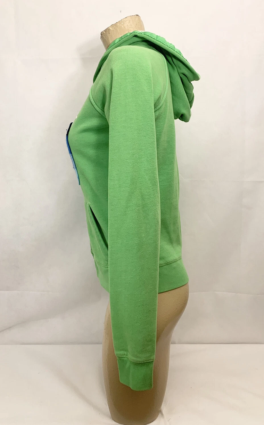 UNDERCOVER Victoria’s Secret ROSA Giacca Felpa con Cappuccio S Small 38" Manica Lunga Cerniera Verde Blu