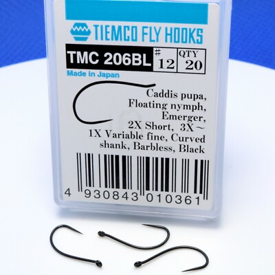 TIEMCO TMC 206 BL Trockenfliegen haken black Originalpackung Japan