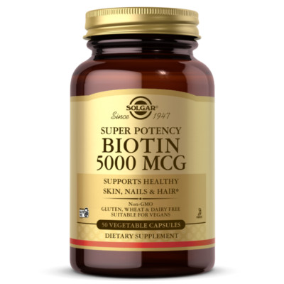 SOLGAR BIOTIN 5000 MCG VEGETABLE CAPSULES 100