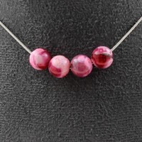 A Bijoux Collier 4 Perlen Achat Craquelé Rot 8 Mm Chai