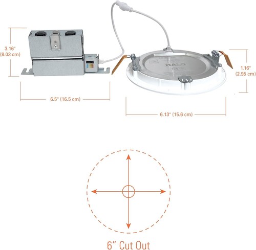 6 Inch Canless Recessed Downlight W/Remote Integrated LED Kit 6 Inch White - Picture 6 of 11