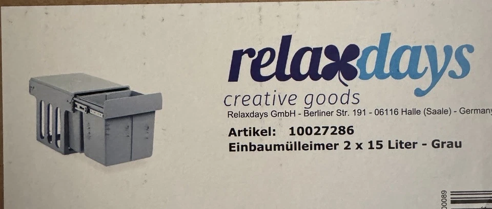 Einbaumülleimer küche Einbauabfalleimer Ausziehbarer Mülleimer 15 l grau - Bild 2 von 2