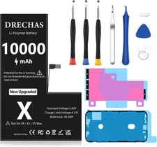 10000mAh Battery for iPhone X Upgraded High Capacity 0 Cycle Li Polymer