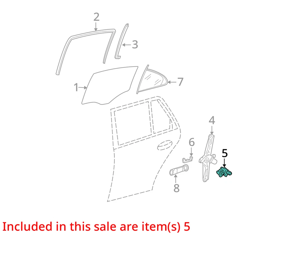 Mercedes-Benz E500 2003-2006 pasajero delantero derecho motor ventana eléctrica JDCJY Foto 3 de 4