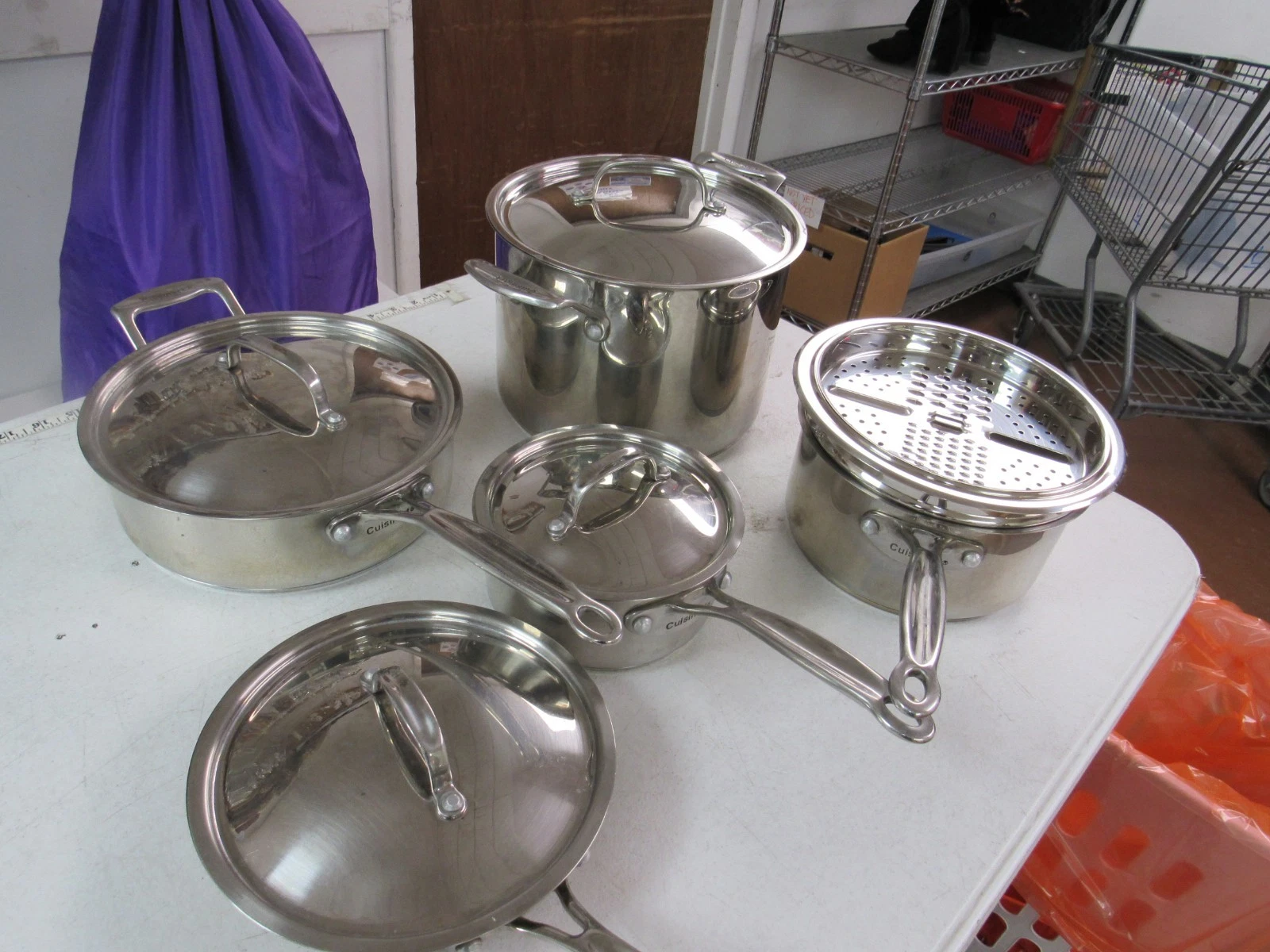 Cuisinart Stainless Steel cooking pan set of 9 WITH LIDS +
Opens in a new window or tab